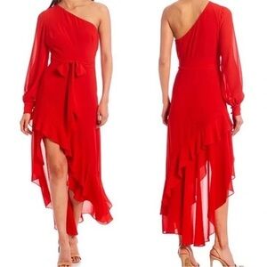 Belle Badgley Mischka Bailey one shoulder dress